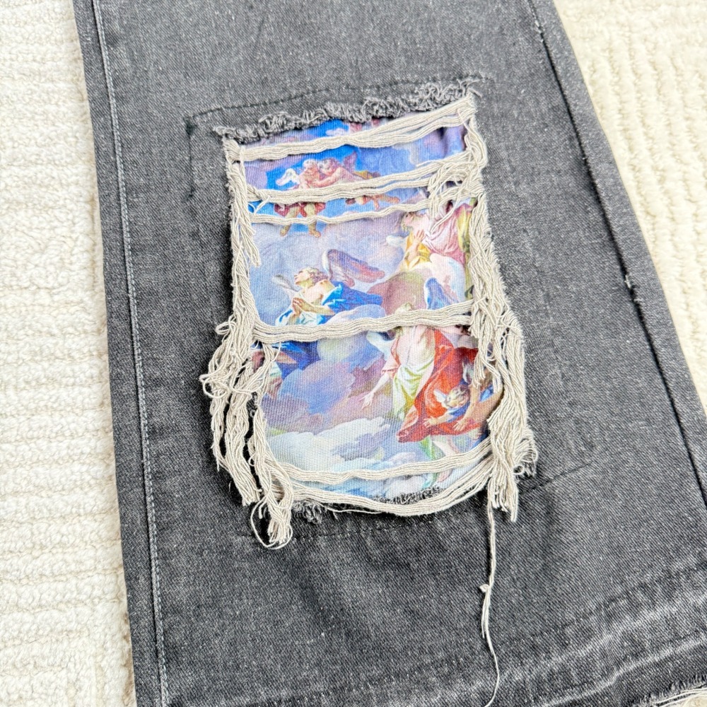 Rebel Vengeance Stacked Jeans Men
44x34 Grey Distressed Wide Leg Baggy Y2K - Picture 4 of 16